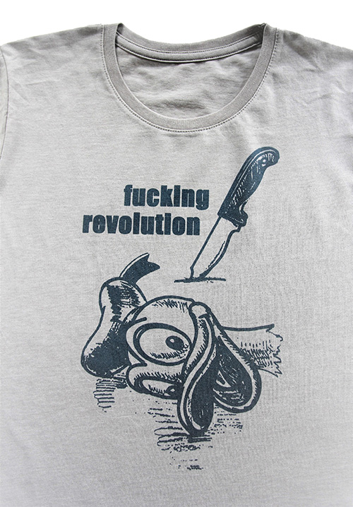 T-shirt "Fucking Revolution" grau grössere Aufnahme
