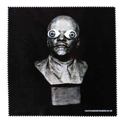 Mikrofasertuch mit Lenin und Glasaugen. Design Sascha Koneva Berlin